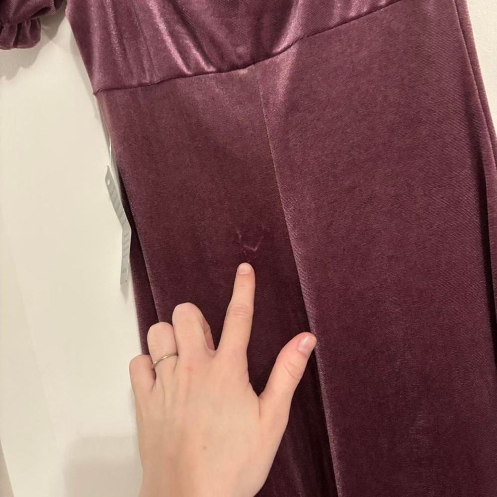 Violet velvet All in Favor midi dress new‎ with tags* puff sleeve - Picture 6 of 6